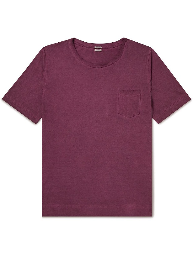 Photo: Massimo Alba - Panarea Garment-Dyed Cotton-Jersey T-Shirt - Burgundy