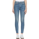 Re/Done Blue Originals High-Rise Ankle Crop Stretch Jeans