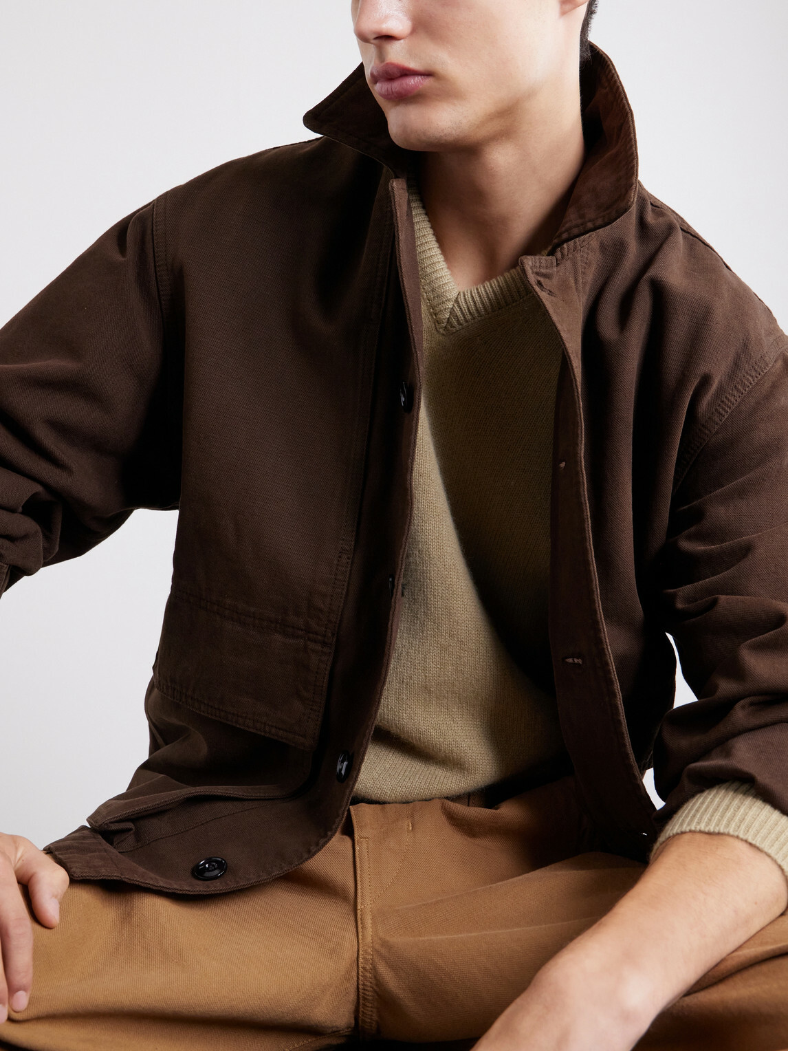 LEMAIRE - Cotton-Twill Jacket - Brown