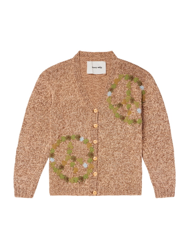Photo: Story mfg. - Twinsun Appliquéd Organic Cotton Cardigan - Orange