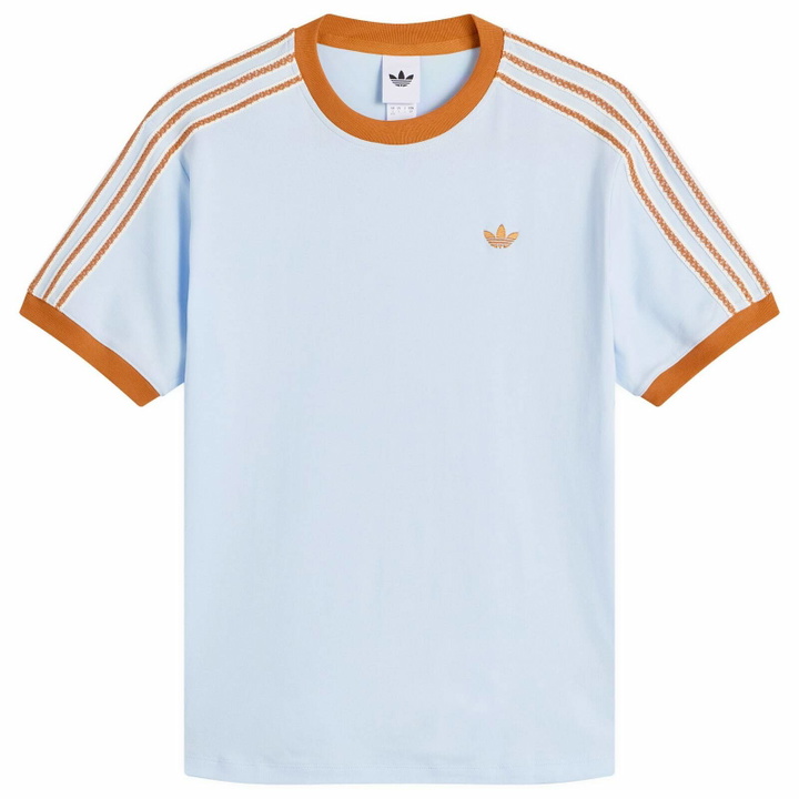 Photo: Adidas Women's 3S Crochet Stripe T-Shirt in Crystal Sky
