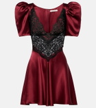 Rodarte Lace-trimmed silk cocktail dress