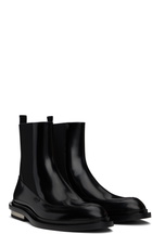 Jil Sander Black Ankle Chelsea Boots