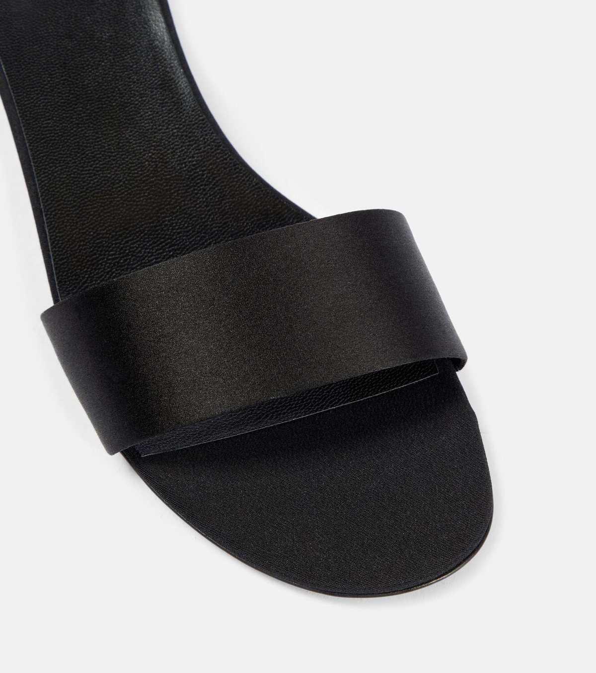 サンダル・ミュール The Row Combo satin slides Combo satin slides in blue - The Row | Mytheresa