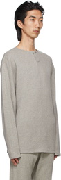 Essentials Grey Thermal Waffle Henley