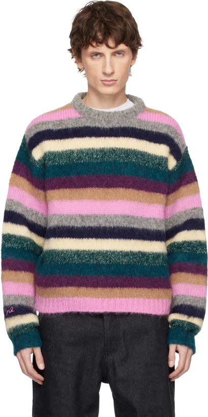 Photo: ERL Multicolor Striped Alpaca Crewneck Sweater