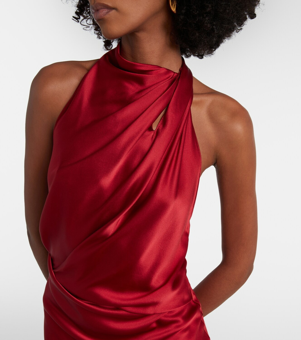 The Sei Draped halterneck silk satin gown The Sei