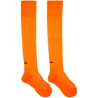 Miu Miu Orange Over-the-Knee Logo Socks