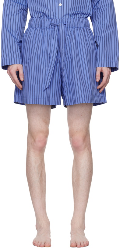 Photo: Tekla Blue Striped Pyjama Shorts