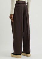 Jil Sander Belted Wide-leg Wool Trousers Brown