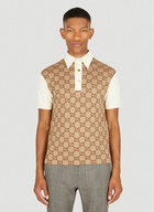 Jumbo GG Jacquard Polo Shirt in Beige