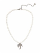 Palm Angels - Silver Faux Pearl Pendant Necklace