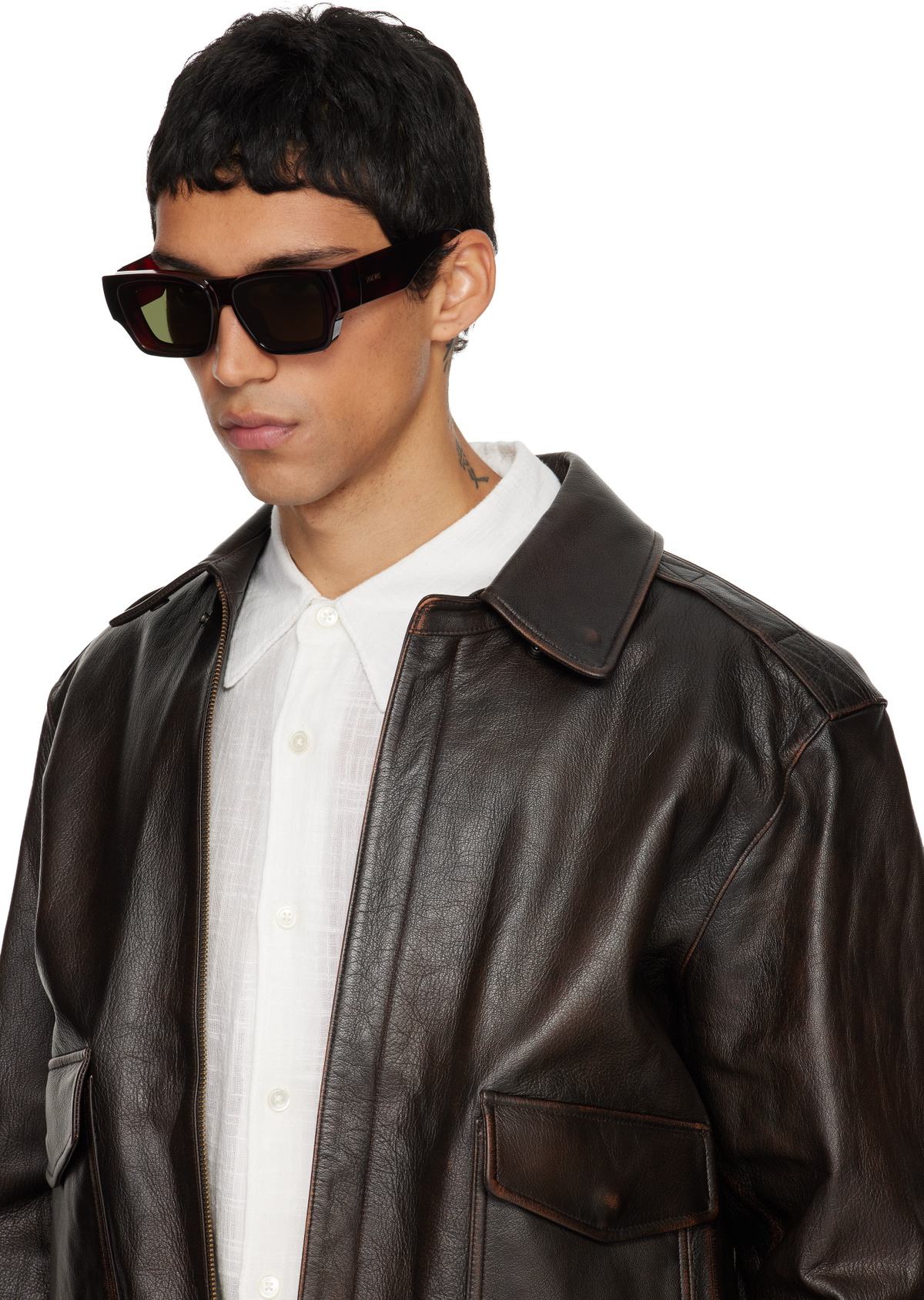 LOEWE Brown Paula's Ibiza Goggle Rectangle Sunglasses