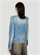 Balmain - Collarless Denim Jacket in Blue