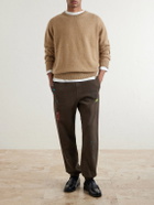 Gallery Dept. - Logo-Print Paint-Splattered Cotton-Jersey Sweatpants - Brown