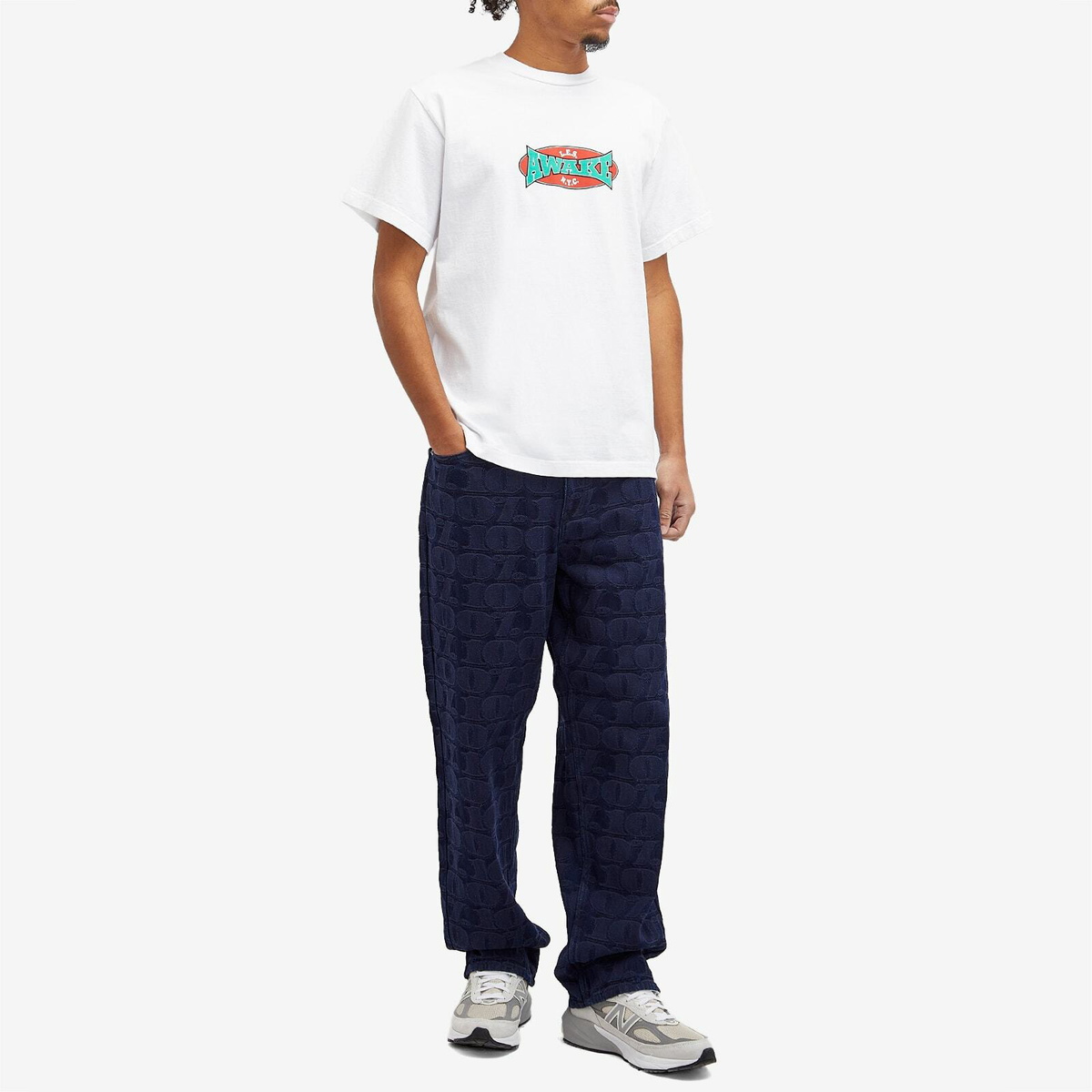 Awake NY Men's Jacquard Jeans in Blue