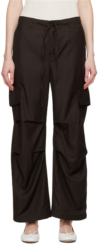 Photo: Youth Brown Wide-Leg Cargo Pants