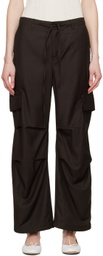 Youth Brown Wide-Leg Cargo Pants