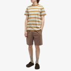 Fred Perry Men's Stripe T-Shirt in Silky Peach/Light Oyster/Dark Caramel