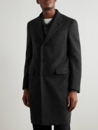 Caruso - Brushed Wool and Cashmere-Blend Overcoat - Black
