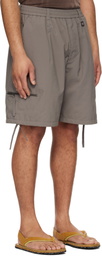 WOOYOUNGMI Gray Zip Detail Utility Shorts