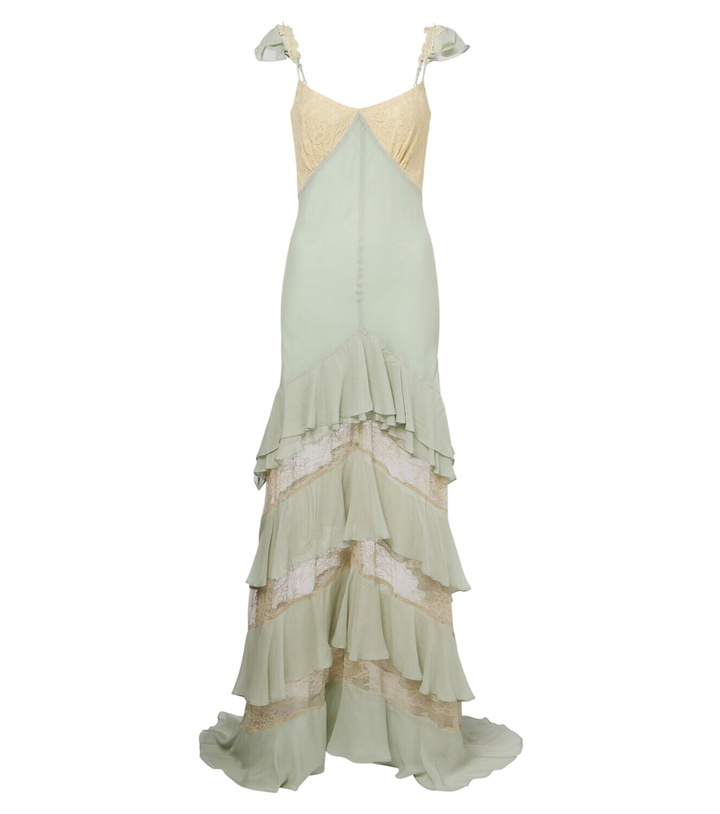 Photo: De La Vali Auralite lace-paneled tiered gown