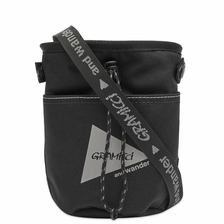 Photo: Gramicci Men's x And Wander Patchwork Chalk Pouch in Black