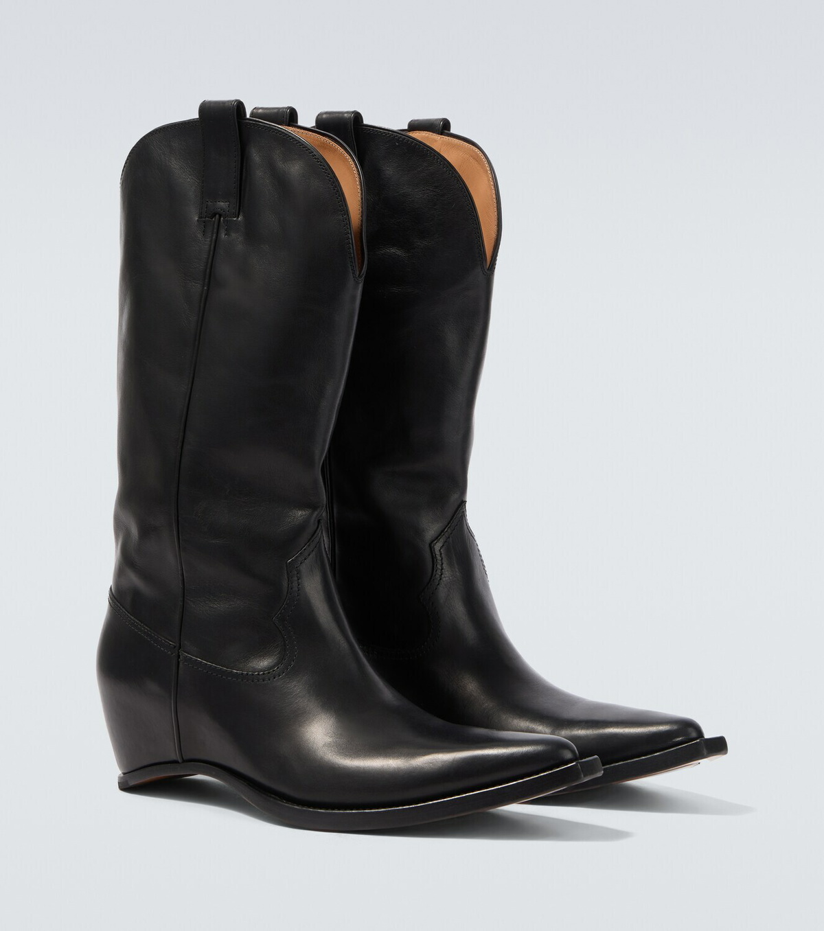 Maison Margiela Heel-Less leather cowboy boots