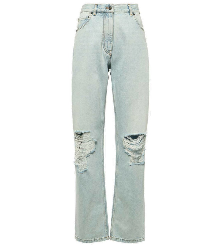 Photo: The Row Burty mid-rise distressed straight jeans