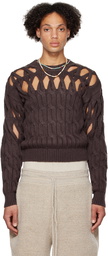 Isa Boulder SSENSE Exclusive Brown Basket Sweater