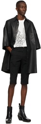 Sean Suen Black Lambskin Oversized Shirt
