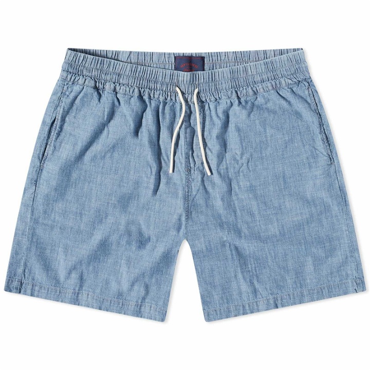Photo: Portuguese Flannel Men's Chambray Shorts in Blue