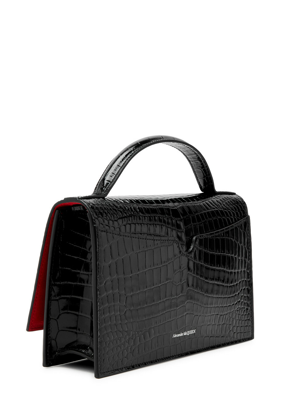 Alexander Mcqueen Skull Medium Crocodile-effect Leather top