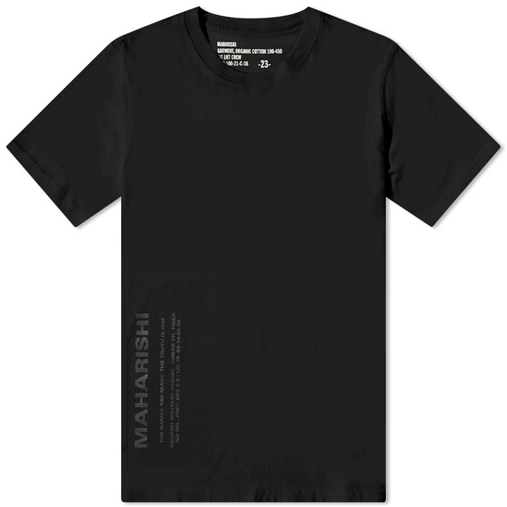 Photo: Maharishi Men's MILTYPE Side Print T-Shirt in Black