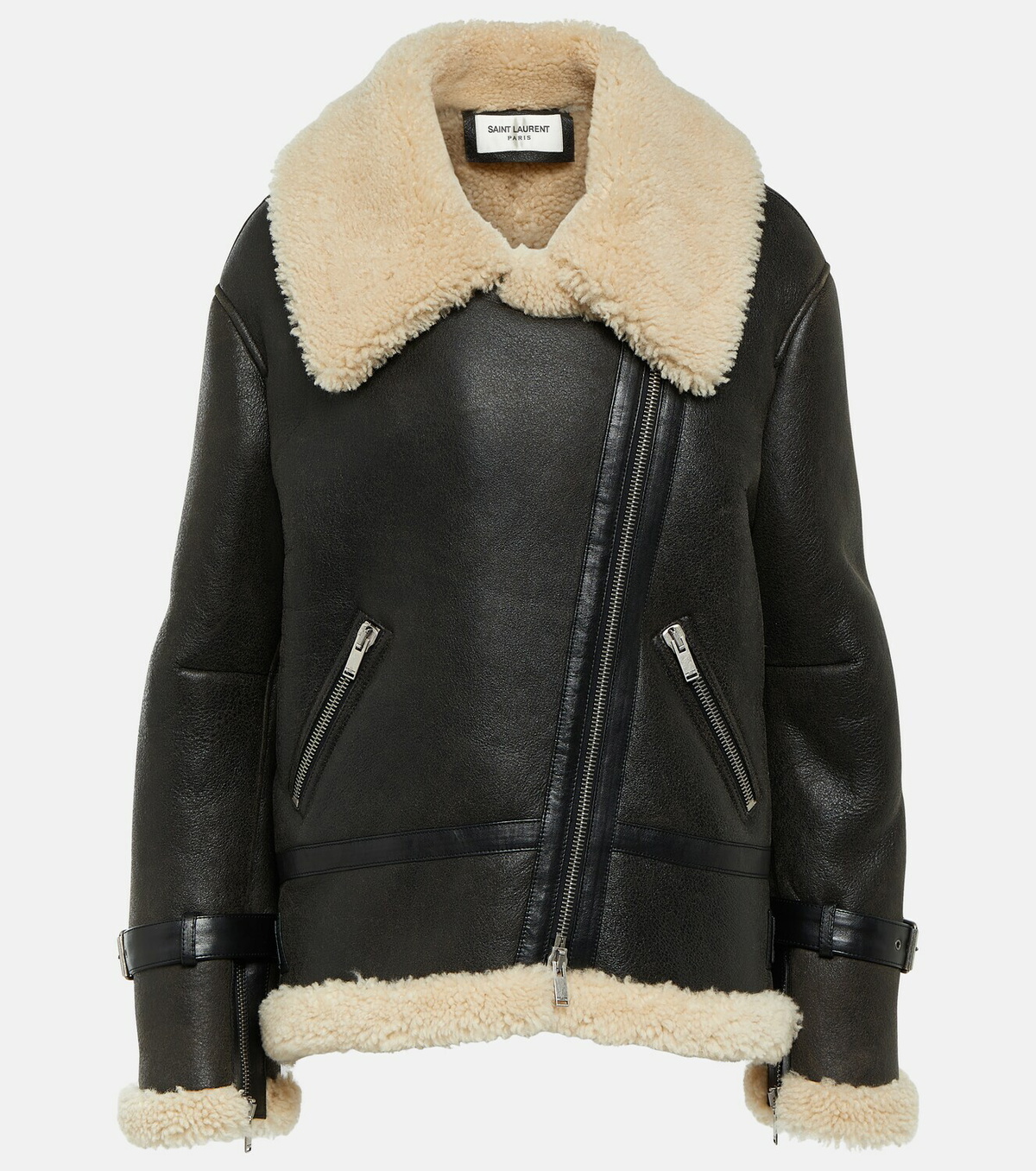 ハンサム♪◇Shearling ジャケット◇Saint Laurent SAINT LAURENT Shearling jacket | NET-A-PORTER