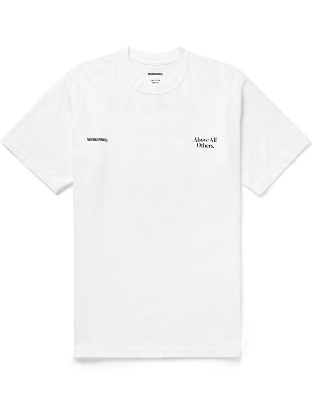 Photo: Neighborhood - Printed Cotton-Jersey T-Shirt - White