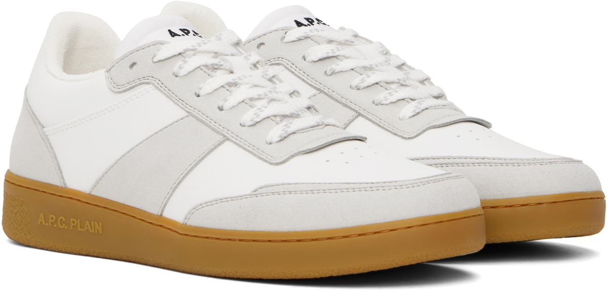 A.P.C. White & Gray Plain Sneakers