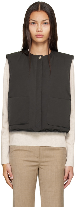 Photo: Nothing Written Black Patch Pockets Down Vest