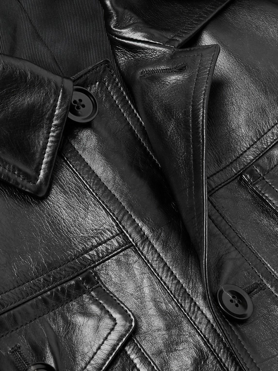 TOM FORD - Textured-Leather Jacket - Black TOM FORD