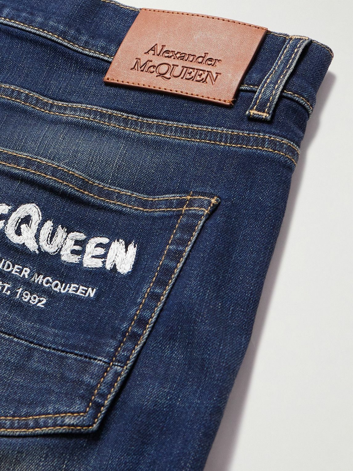 Alexander McQueen - Graffiti Straight-Leg Logo-Embroidered Alexander McQueen - Graffiti Straight-Leg Logo-Embroidered