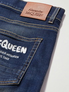 Alexander McQueen - Graffiti Straight-Leg Logo-Embroidered Jeans - Blue