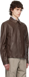 Polo Ralph Lauren Brown Zip Leather Jacket