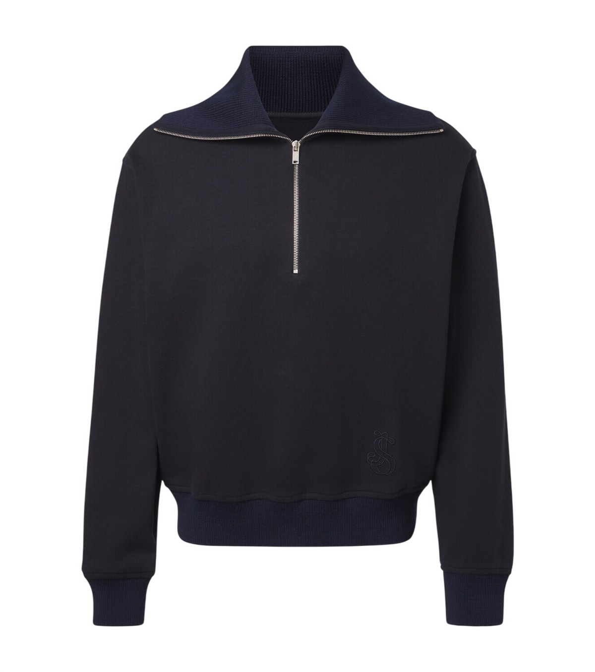 Jil Sander Men's Melton Wool Crew Sweatshirt in Cinnamon Jil Sander