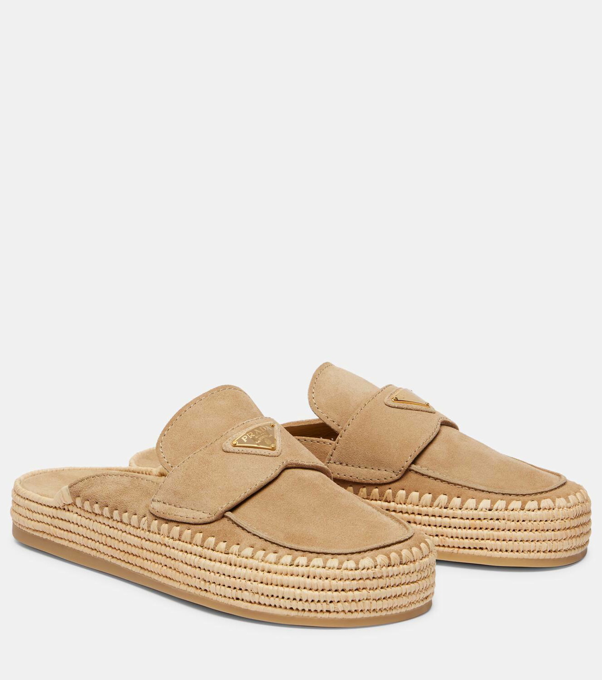 Prada Suede espadrille mules