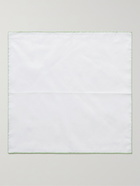 ANDERSON & SHEPPARD - Contrast-Tipped Cotton and Linen-Blend Pocket Square - White