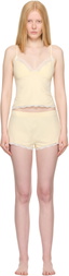 SKIMS Yellow Cotton Jersey Lace Cami & Short Set