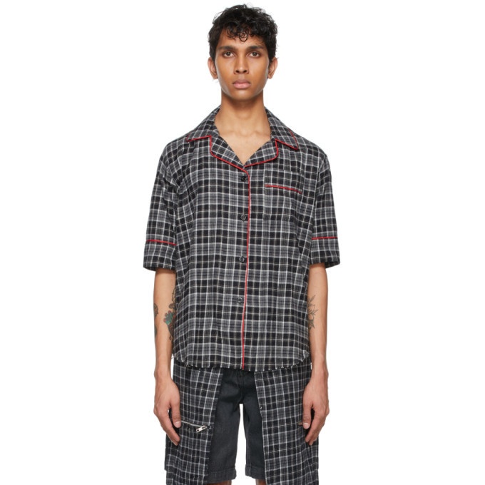 Youths in Balaclava Black Flannel Pajama Short Sleeve Shirt Youths