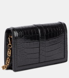 Versace Greca Goddess croc-effect leather wallet on chain