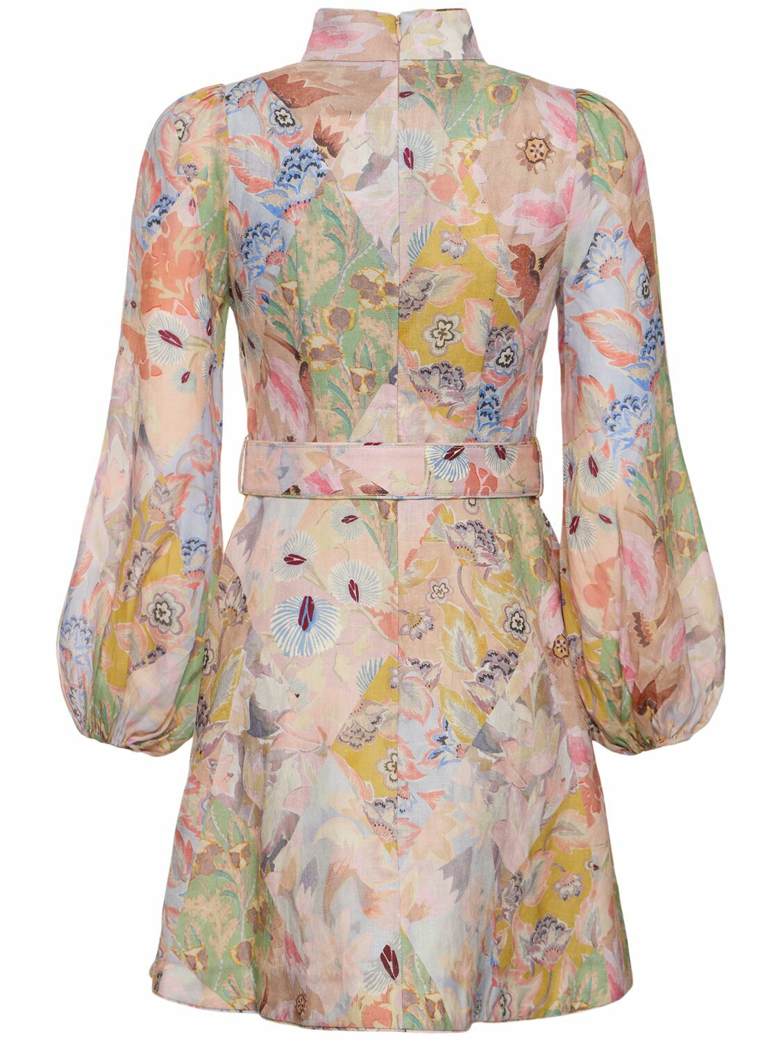 【Zimmermann】ILLUSTRATION BELTED MINI DRESS ベルト付 ミニ Illustration Belted Mini Dress | SHOP BAZAAR