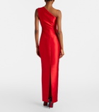 Solace London Kira draped one-shoulder satin maxi dress